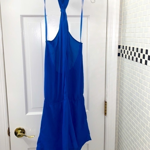 BCBGmaxazria sapphire blue halter romper/. Size Medium. - Picture 5 of 5